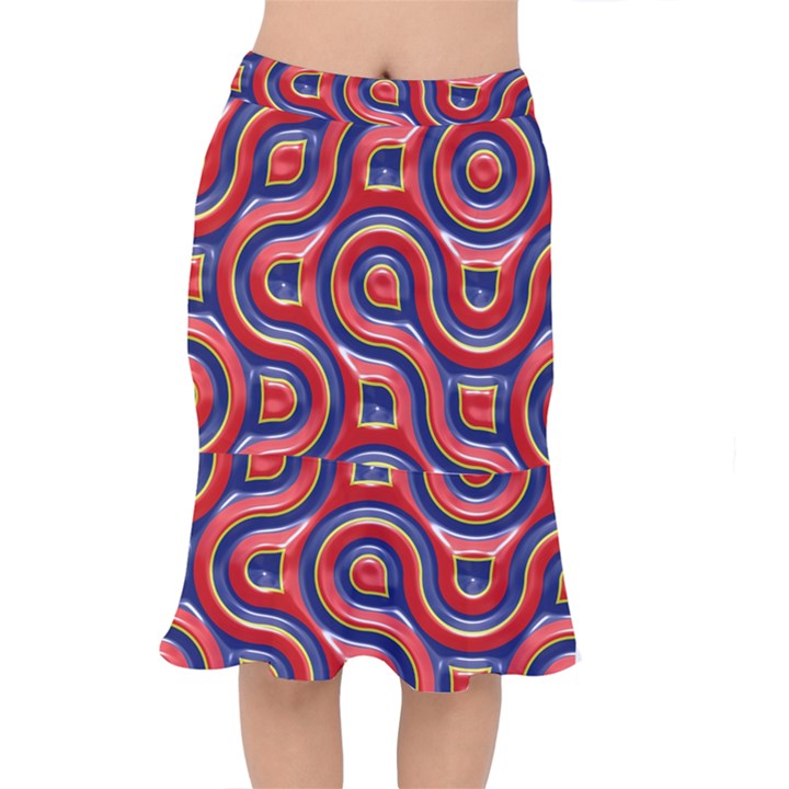 Pattern Curve Design Short Mermaid Skirt