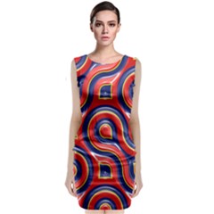 Pattern Curve Design Sleeveless Velvet Midi Dress