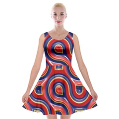 Pattern Curve Design Velvet Skater Dress