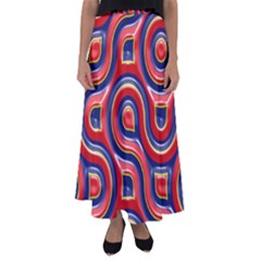 Pattern Curve Design Flared Maxi Skirt