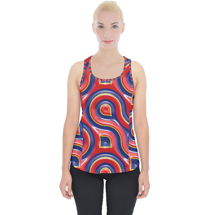 Pattern Curve Design Piece Up Tank Top