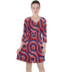 Pattern Curve Design Ruffle Dress