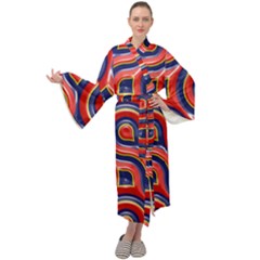 Pattern Curve Design Maxi Velour Kimono