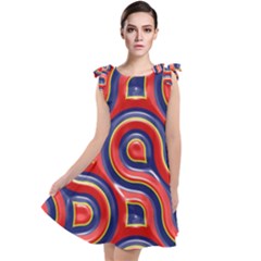 Pattern Curve Design Tie Up Tunic Dress by Nexatart