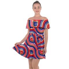 Pattern Curve Design Off Shoulder Velour Dress