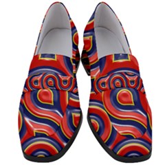 Pattern Curve Design Women s Chunky Heel Loafers