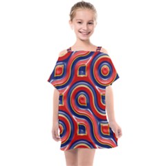 Pattern Curve Design Kids  One Piece Chiffon Dress