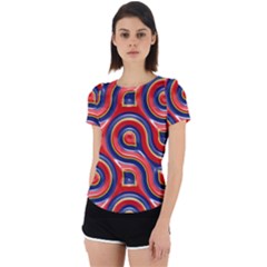 Pattern Curve Design Back Cut Out Sport Tee