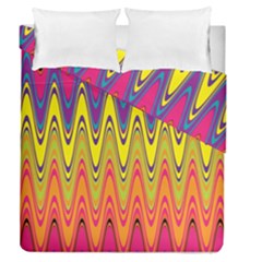 Retro Colorful Waves Background Duvet Cover Double Side (queen Size)