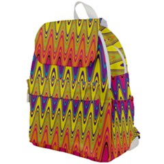 Retro Colorful Waves Background Top Flap Backpack
