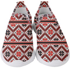 Folklore Ethnic Pattern Background Kids  Slip On Sneakers by Nexatart