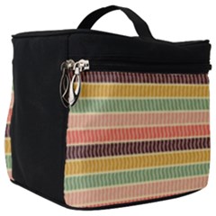 Vintage Stripes Lines Background Make Up Travel Bag (big) by Nexatart