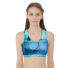 Wonderful Jellyfish Women Sports Bra With Border by FantasyWorld7