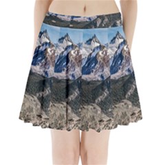 El Chalten Landcape Andes Patagonian Mountains, Agentina Pleated Mini Skirt by dflcprintsclothing