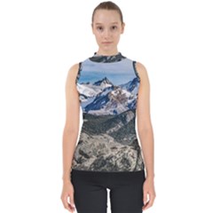 El Chalten Landcape Andes Patagonian Mountains, Agentina Mock Neck Shell Top by dflcprintsclothing