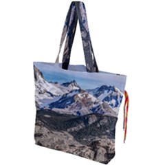 El Chalten Landcape Andes Patagonian Mountains, Agentina Drawstring Tote Bag by dflcprintsclothing