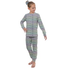 I Love Vintage Phrase Motif Striped Pattern Design Kids  Long Sleeve Set  by dflcprintsclothing