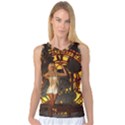 Steampunk Clockwork And Steampunk Girl Women s Basketball Tank Top View1