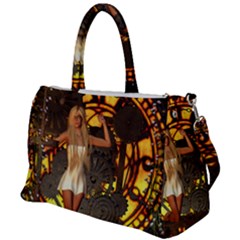 Steampunk Clockwork And Steampunk Girl Duffel Travel Bag by FantasyWorld7