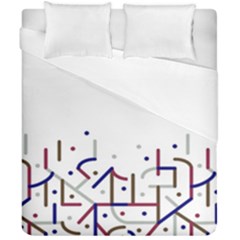 Lines And Dots Motif Geometric Print Duvet Cover Double Side (california King Size) by dflcprintsclothing