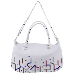 Lines And Dots Motif Geometric Print Removal Strap Handbag by dflcprintsclothing