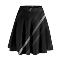 Minimalist Black Linear Abstract Print High Waist Skirt by dflcprintsclothing