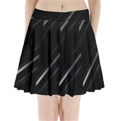 Minimalist Black Linear Abstract Print Pleated Mini Skirt