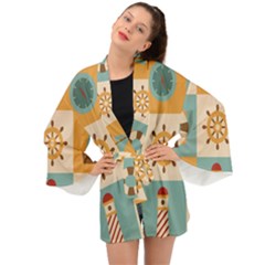 Nautical Elements Collection Long Sleeve Kimono