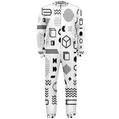 Pattern Hipster Abstract Form Geometric Line Variety Shapes Polkadots Fashion Style Seamless Onepiece Jumpsuit (men)  by Vaneshart