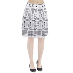 Pattern Hipster Abstract Form Geometric Line Variety Shapes Polkadots Fashion Style Seamless Pleated Skirt