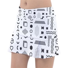 Pattern Hipster Abstract Form Geometric Line Variety Shapes Polkadots Fashion Style Seamless Tennis Skorts by Vaneshart