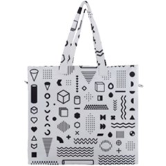 Pattern Hipster Abstract Form Geometric Line Variety Shapes Polkadots Fashion Style Seamless Canvas Travel Bag by Vaneshart