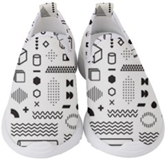 Pattern Hipster Abstract Form Geometric Line Variety Shapes Polkadots Fashion Style Seamless Kids  Slip On Sneakers by Vaneshart