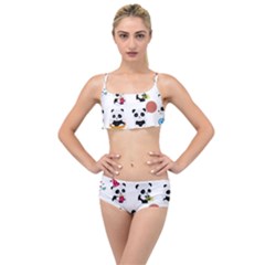 Playing Pandas Cartoons Layered Top Bikini Set by Vaneshart