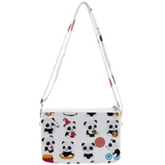 Playing Pandas Cartoons Double Gusset Crossbody Bag by Vaneshart