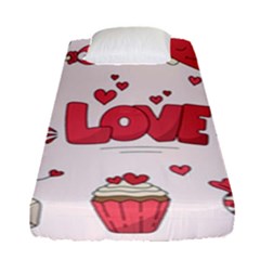 Hand Drawn Valentines Day Element Collection Fitted Sheet (single Size) by Vaneshart