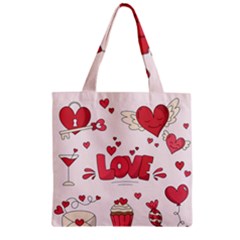 Hand Drawn Valentines Day Element Collection Zipper Grocery Tote Bag by Vaneshart