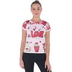 Hand Drawn Valentines Day Element Collection Short Sleeve Sports Top  by Vaneshart