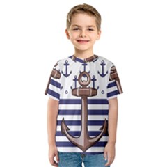 Anchor Background Design Kids  Sport Mesh Tee