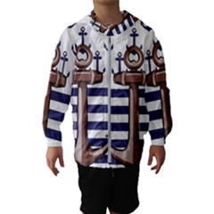 Anchor Background Design Kids  Hooded Windbreaker