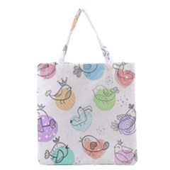 Cartoon Bird Cute Doodle Bird Grocery Tote Bag