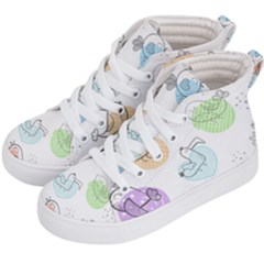 Cartoon Bird Cute Doodle Bird Kids  Hi-top Skate Sneakers by Vaneshart