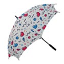 Hearts Seamless Pattern Memphis Style Golf Umbrellas View2