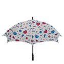 Hearts Seamless Pattern Memphis Style Golf Umbrellas View3