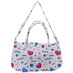 Hearts Seamless Pattern Memphis Style Removal Strap Handbag by Vaneshart