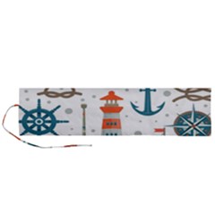 Nautical Elements Pattern Background Roll Up Canvas Pencil Holder (l) by Vaneshart