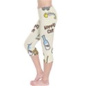 Happy Cats Pattern Background Capri Leggings  View3