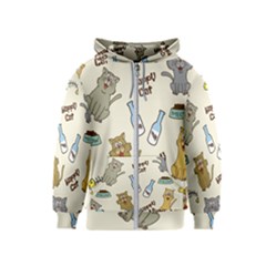 Happy Cats Pattern Background Kids  Zipper Hoodie