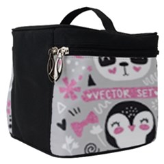 Big Set With Cute Cartoon Animals Bear Panda Bunny Penguin Cat Fox Make Up Travel Bag (small) by Vaneshart