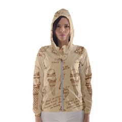 Ice Cream Vintage Pattern Women s Hooded Windbreaker by Vaneshart